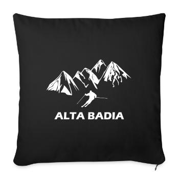 skiing alta badia - Sofa pillowcase 17,3'' x 17,3'' (45 x 45 cm) - black - Front