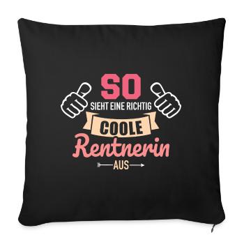Rentnerin - Sofakissenbezug 45 x 45 cm - Schwarz - Vorne