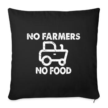 Pas d'agriculteurs PAS de nourriture pour soutenir les agriculteurs - Housse de coussin décorative 45 x 45 cm - noir - Devant