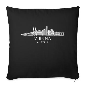 Vienna, Austria - Sofa pillowcase 17,3'' x 17,3'' (45 x 45 cm) - black - Front