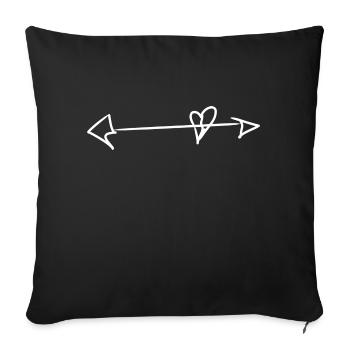 Flèche avec coeur - Housse de coussin décorative 45 x 45 cm - noir - Devant