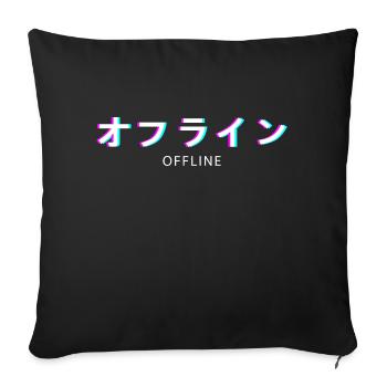 Offline Vaporwave Japan - Sofa pillowcase 17,3'' x 17,3'' (45 x 45 cm) - black - Front