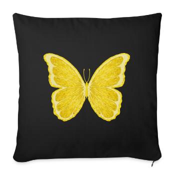 lemon butterfly butterfly citrus fruit - Sofa pillowcase 17,3'' x 17,3'' (45 x 45 cm) - black - Front