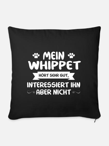 Whippet - Sofakissenbezug 45 x 45 cm - Schwarz