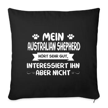 Australian Shepherd - Sofakissenbezug 45 x 45 cm - Schwarz - Vorne