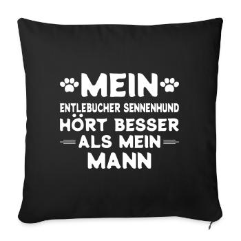 Entlebucher Sennenhund Ehemann - Sofakissenbezug 45 x 45 cm - Schwarz - Vorne