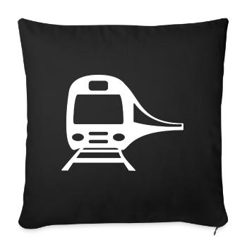 Train Railway Railway Trains Train drivers - Sofa pillowcase 17,3'' x 17,3'' (45 x 45 cm) - black - Front