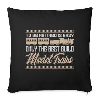 Model Trains- Trains - Sofa pillowcase 17,3'' x 17,3'' (45 x 45 cm) - black - Front
