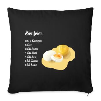 Senfeier Rezept - Sofakissenbezug 45 x 45 cm - Schwarz - Vorne