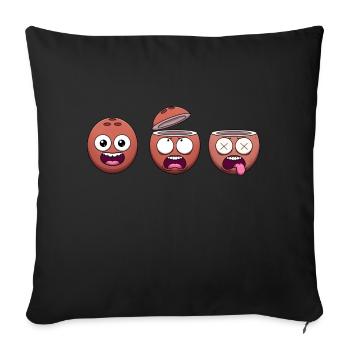 Drôles de noix de coco - Housse de coussin décorative 45 x 45 cm - noir - Devant