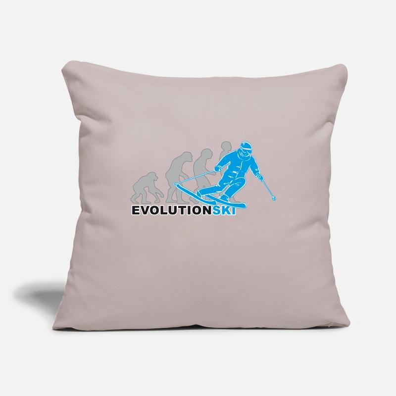 evolution ski, skiing, skiing, ski slope Sofa pillowcase 17,3'' x 17,3'' (45 x 45 cm)