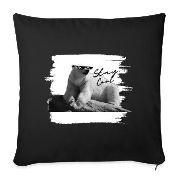 Eisbär - stay cool - Sofakissenbezug 45 x 45 cm - Schwarz - Vorne