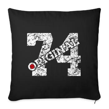 52ND BIRTHDAY 52 YEARS ORIGINAL 1974 - Sofa pillowcase 17,3'' x 17,3'' (45 x 45 cm) - black - Front