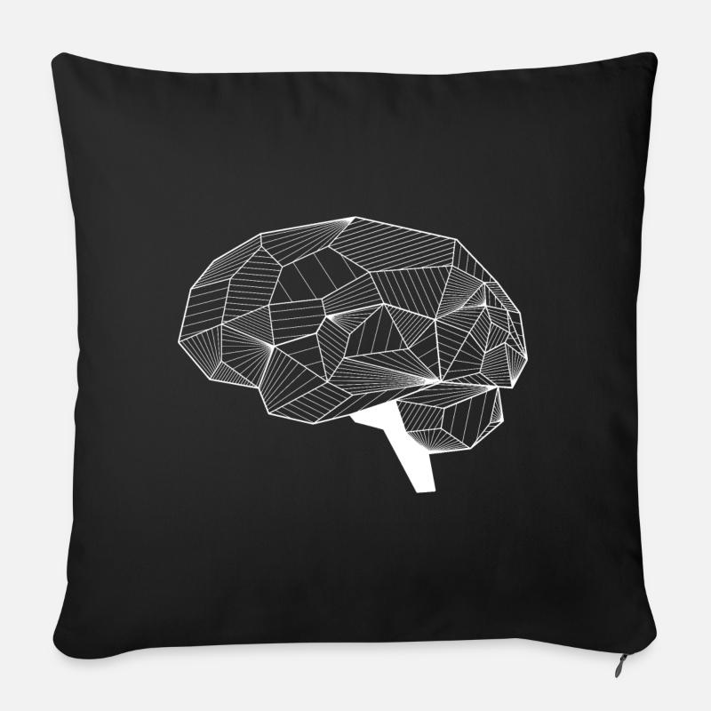 Cerveau - Housse de coussin décorative 45 x 45 cm - noir