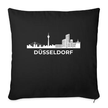 Düsseldorf City Skyline City Germany Deutschland - Sofakissenbezug 45 x 45 cm - Schwarz - Vorne
