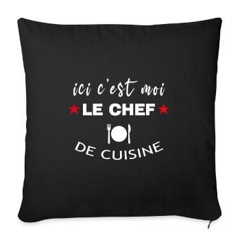 Chef Autoproclamé de Cuisine Humoristique - Housse de coussin décorative 45 x 45 cm - noir - Devant