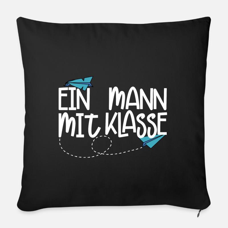 Ein Mann mit Klasse - (weiß) - Sofakissenbezug 45 x 45 cm - Schwarz