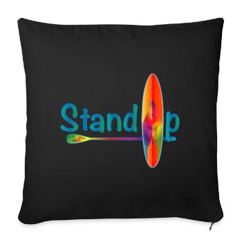 Stand up paddling lettering with paddle board - Sofa pillowcase 17,3'' x 17,3'' (45 x 45 cm) - black - Front