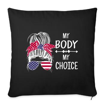 Mon corps Ma décision - Housse de coussin décorative 45 x 45 cm - noir - Devant