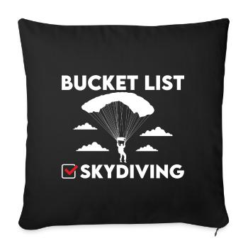 Bucket list Skydiving Parachuting - Sofakissenbezug 45 x 45 cm - Schwarz - Vorne