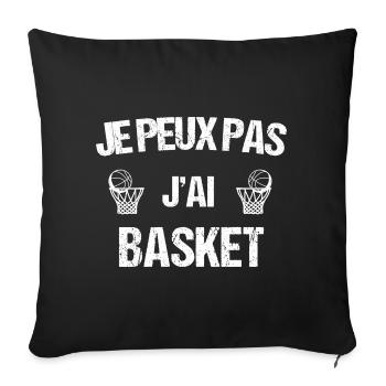 je peux pas j ai basket - Housse de coussin décorative 45 x 45 cm - noir - Devant