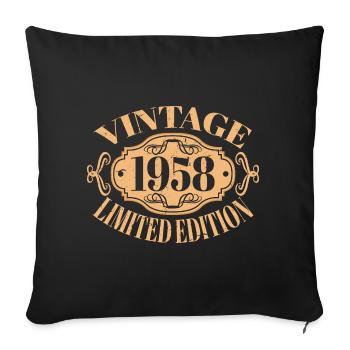 Vintage 1958 - 64 ans, cadeau de 64e anniversaire - Housse de coussin décorative 45 x 45 cm - noir - Devant