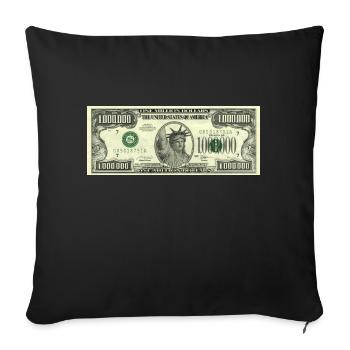 1 million de dollars - Housse de coussin décorative 45 x 45 cm - noir - Devant