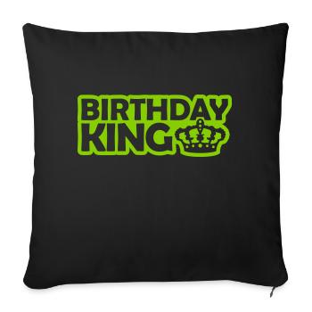 Logo de la fête du roi d’anniversaire - Housse de coussin décorative 45 x 45 cm - noir - Devant