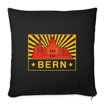Bern Skyline Sunburst City Seal - Sofa pillowcase 17,3'' x 17,3'' (45 x 45 cm) - black - Front