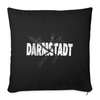 Darmstadt Deutschland Stadt Schrift Grunge Splash - Sofakissenbezug 45 x 45 cm - Schwarz - Vorne