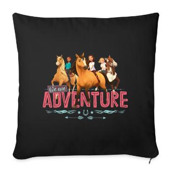 Spirit Et Ses Fidèles Compagnons Adventure Merch - Housse de coussin décorative 45 x 45 cm - noir - Devant