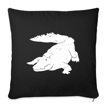 Crocodile Art Silhouette Graphic Wild Animal Lover - Sofa pillowcase 17,3'' x 17,3'' (45 x 45 cm) - black - Front