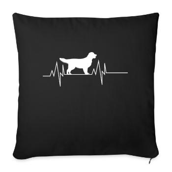 Golden Retriever Race de chien Heartbeat - Housse de coussin décorative 45 x 45 cm - noir - Devant