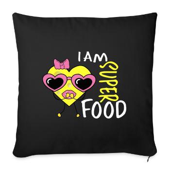 Cœur de fromage - Housse de coussin décorative 45 x 45 cm - noir - Devant