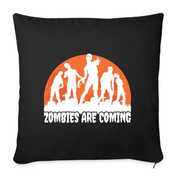 Les zombies arrivent Horreur effrayante Costume d’Halloween - Housse de coussin décorative 45 x 45 cm - noir - Devant