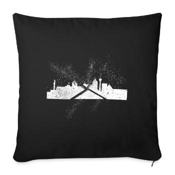 Stuttgart Germany City Skyline Grunge Splash - Sofa pillowcase 17,3'' x 17,3'' (45 x 45 cm) - black - Front