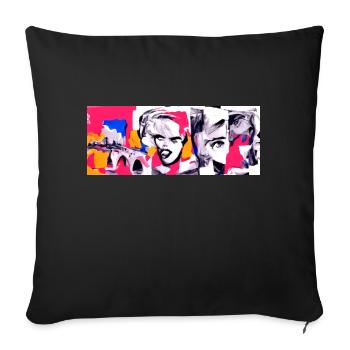 Pop Art Collage -Who the FucxX is looking - Sofa pillowcase 17,3'' x 17,3'' (45 x 45 cm) - black - Front
