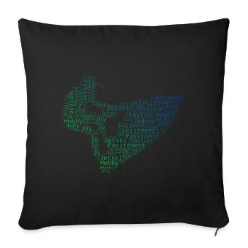 Jet Ski Riding Jet Ski Water Sports Men Women - Sofa pillowcase 17,3'' x 17,3'' (45 x 45 cm) - black - Front