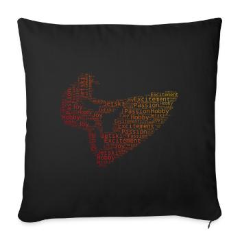 Women's Jetski Men's Jetskiing Jet Ski - Sofa pillowcase 17,3'' x 17,3'' (45 x 45 cm) - black - Front