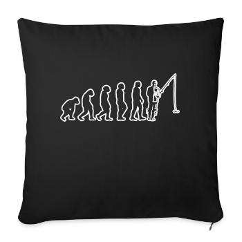 Pêche Pêche Pêche Pêche Pêche à l’hameçon Pêcheur - Housse de coussin décorative 45 x 45 cm - noir - Devant