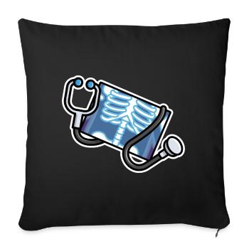 Logo Radiology Manip Radio Radiologist Radiology - Sofa pillowcase 17,3'' x 17,3'' (45 x 45 cm) - black - Front