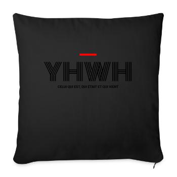 YHWH - Housse de coussin décorative 45 x 45 cm - noir - Devant