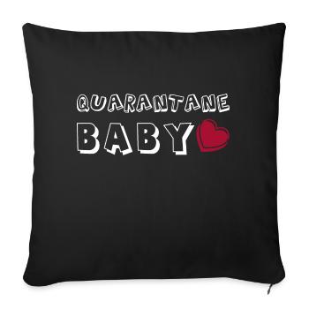 Schwangerschaft Babyparty Babyshower Boy Girl - Sofakissenbezug 45 x 45 cm - Schwarz - Vorne