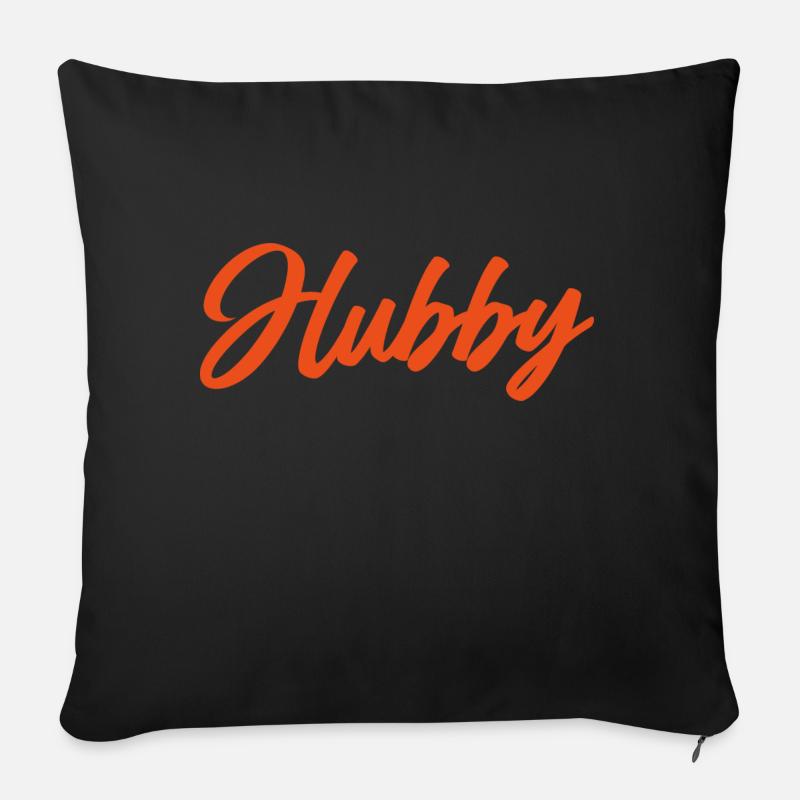 Wifey, Hubby / Geschenk Idee - Sofakissenbezug 45 x 45 cm - Schwarz