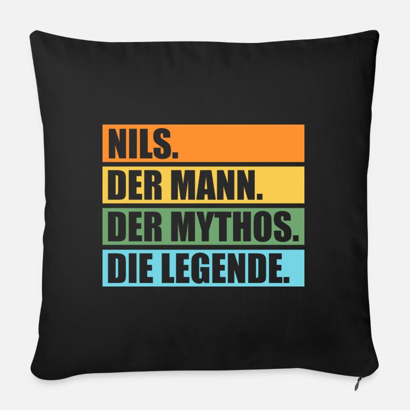 Nils - Sofakissenbezug 45 x 45 cm - Schwarz