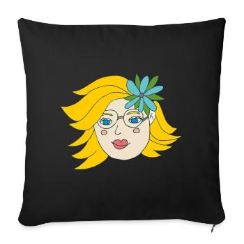 Summer Girl - Sofa pillowcase 17,3'' x 17,3'' (45 x 45 cm) - black - Front