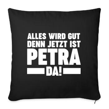 Name Petra - Sofakissenbezug 45 x 45 cm - Schwarz - Vorne