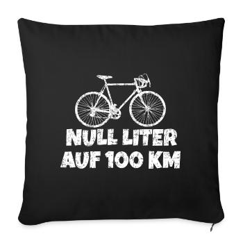 Null Liter auf 100 KM mit Rennrad (Vintage Weiß) - Sofakissenbezug 45 x 45 cm - Schwarz - Vorne