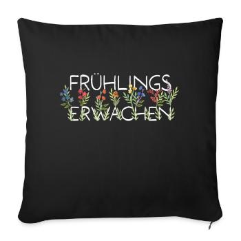 Frühlingserwachen - Sofakissenbezug 45 x 45 cm - Schwarz - Vorne