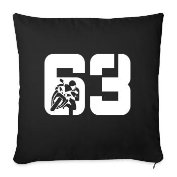63 Motards motards - Housse de coussin décorative 45 x 45 cm - noir - Devant